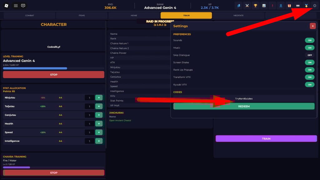 How To Redeem Codes In Naruto Incremental Roblox
