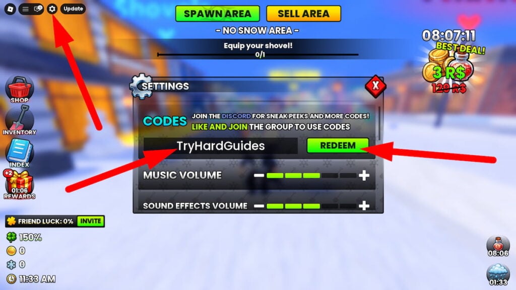 How To Redeem Codes In Shovel It Roblox