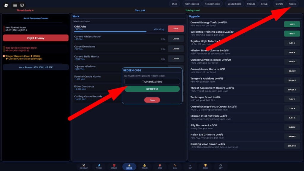 How To Redeem Codes In Sorcerer Incremental Roblox
