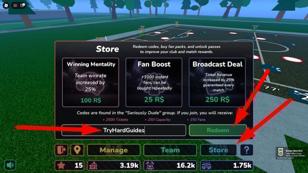 How To Redeem Codes In Stadium Simulator 2 Roblox