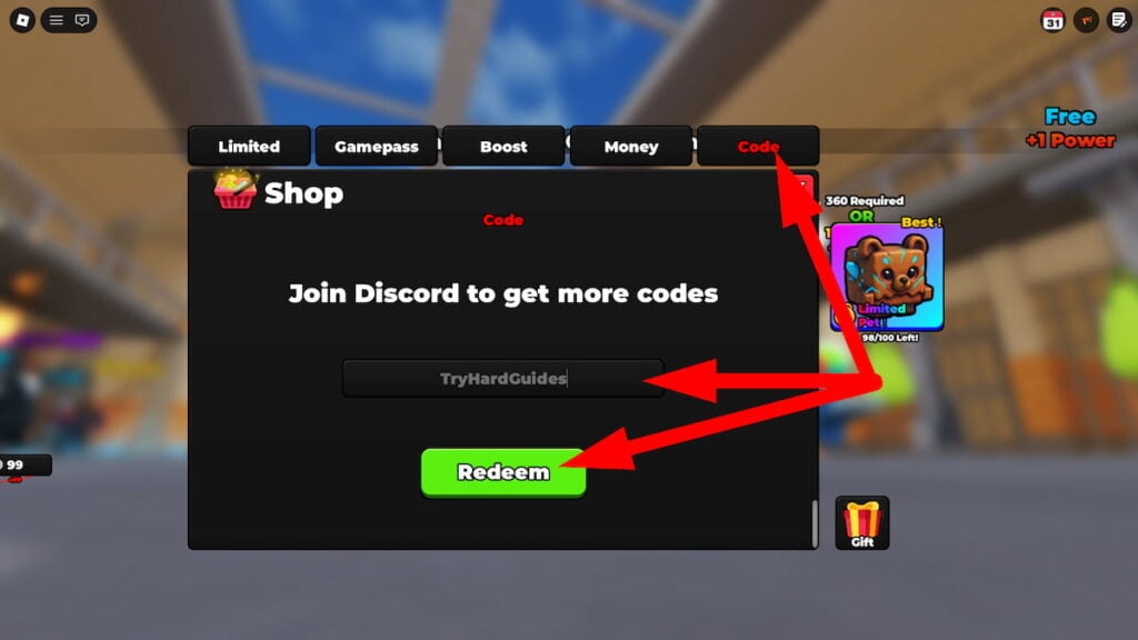 How To Redeem Codes In Train Arm To Punch Roblox