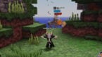 Roblox Bugmon Avatar Wearing Silver Helmet Black Clothes Two Giant Swords On Back Standing On Tip Toes Holding A Sword As A Giant Scorpion Looms Behind