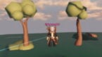 Roblox Rng Incremental Avatar Wearing Silver Helmet Black Clothes Two Giant Swords On Back Standing In Between Two Trees