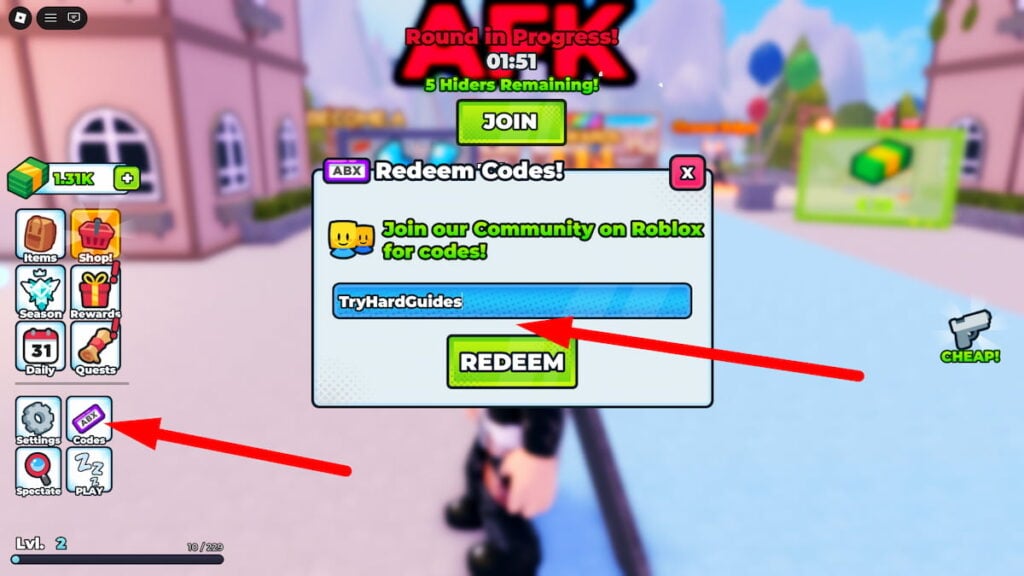 How To Redeem Codes In Camo Or Snipe Roblox
