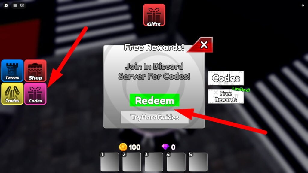 How To Redeem Codes In Cursed Tower Defense Roblox