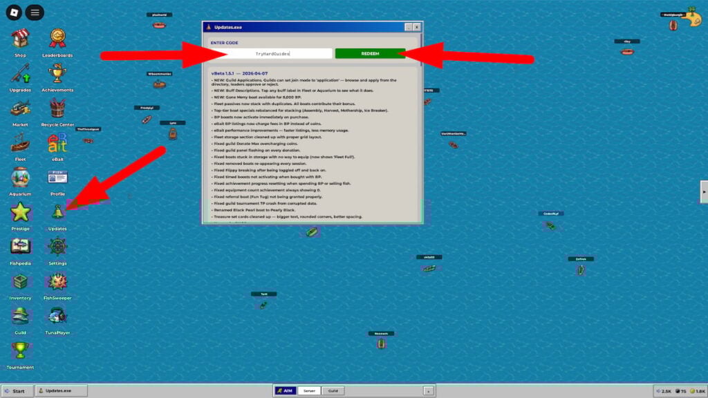 How To Redeem Codes In Fish Os Roblox