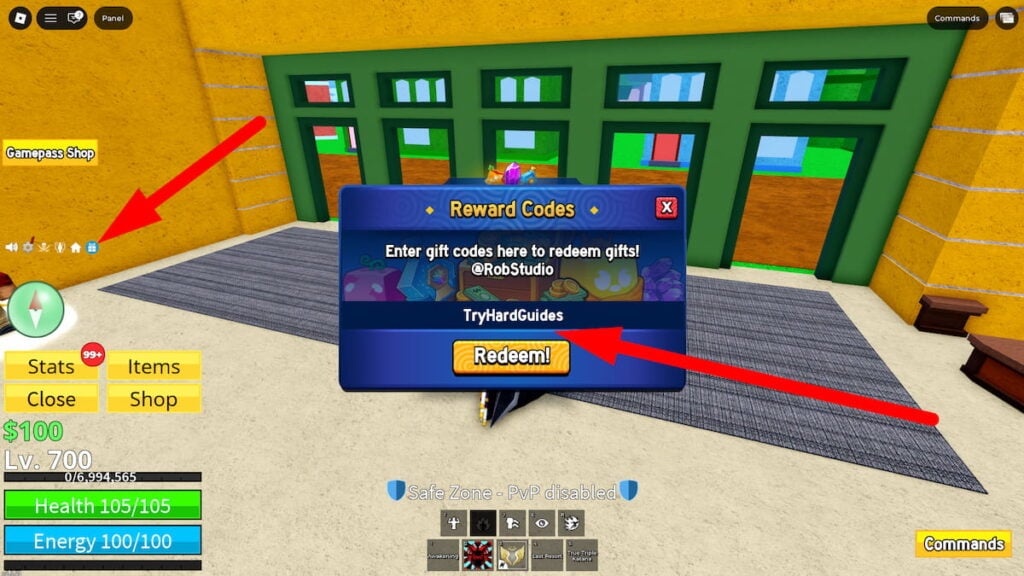 How To Redeem Codes In Omeni Fruits Roblox