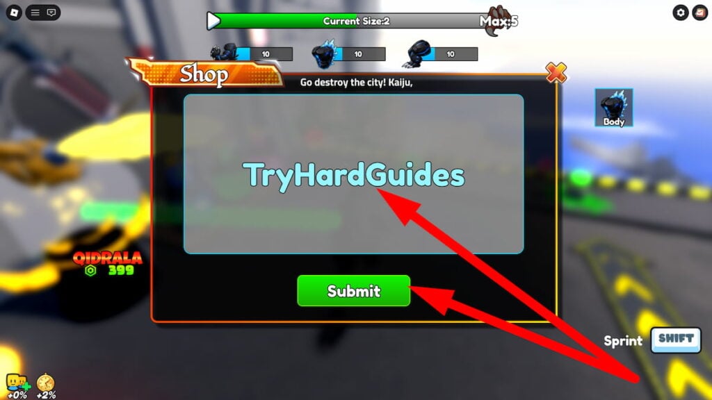 How To Redeem Codes In Train Kaiju To Destroy Roblox