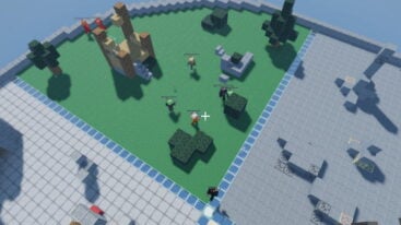 Roblox 1 8 Arena An Overview Of A Map Split Into Segments With Blue Blocks As Enemies Fight On The Grass Segment