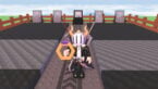 Roblox Craft Jewelry Avatar Wearing Silver Helmet Black Clothes Two Giant Swords On Back Holding A Copper And Amethyst Ring