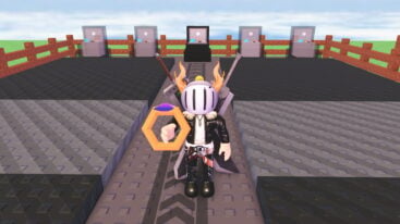 Roblox Craft Jewelry Avatar Wearing Silver Helmet Black Clothes Two Giant Swords On Back Holding A Copper And Amethyst Ring