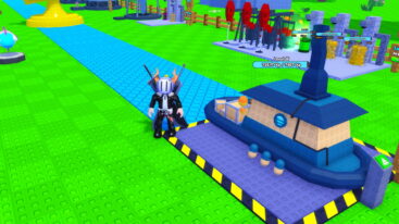 Roblox Sail Your Boat Avatar Wearing Silver Helmet Black Clothes Two Giant Swords On Back Standing Next To A Blue Level 15 Boat