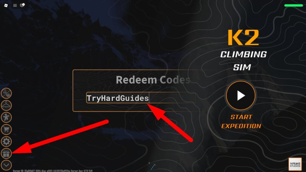 How To Redeem Codes In K2 Climbing Simulation Roblox
