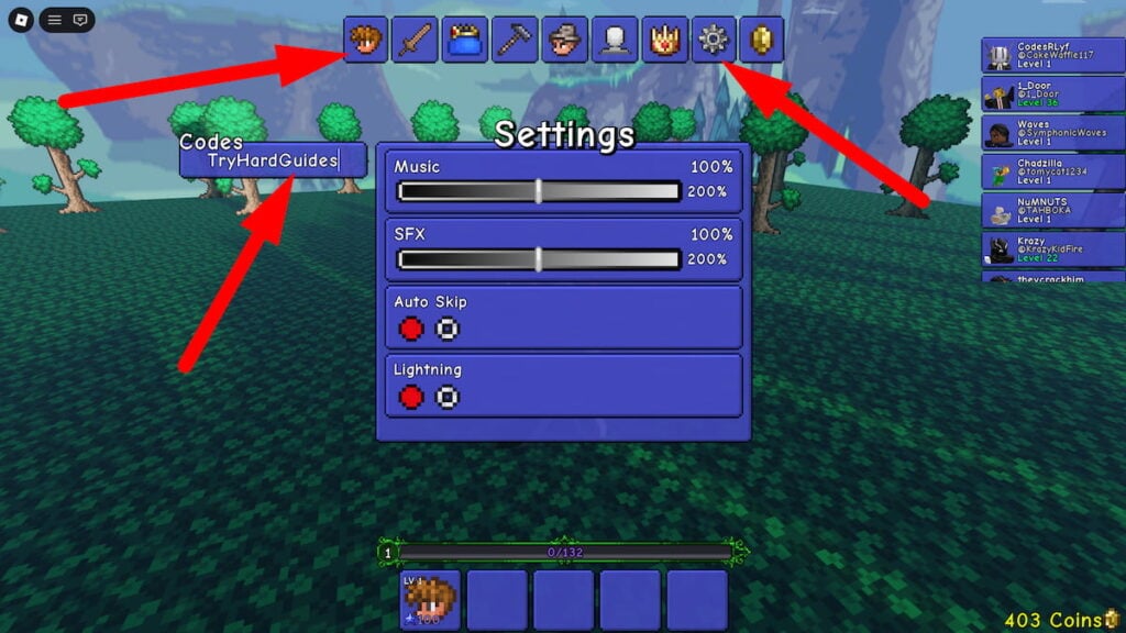 How To Redeem Codes In Terraria TD Remastered Roblox