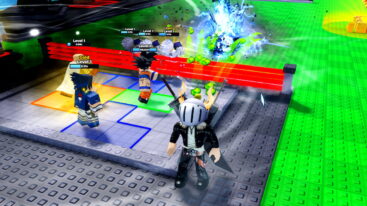 Roblox Defend Ur Base With Anime Avatar Wearing Silver Helmet Black Clothes Two Giant Swords On Back Standing Before Units On A Grid As They Fire Blue Beams An Uncoming Enemies