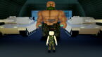 Roblox Muscle Military Small Guy In Military Clothing Standing Before Giant Muscle Guy Near Tanks