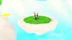 Roblox Paint And Seek Avatar Wearing Silver Helmet Black Clothes Two Giant Swords On Back Standing On Floating Cloud With Grass