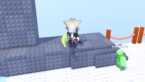 Roblox Slap A Zombie Avatar Wearing Silver Helmet Black Clothes Two Giant Swords On Back Holding A Green Massive Hand As A Green Zombie Tries To Attack