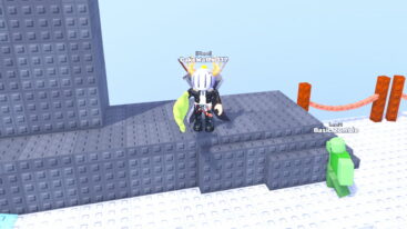 Roblox Slap A Zombie Avatar Wearing Silver Helmet Black Clothes Two Giant Swords On Back Holding A Green Massive Hand As A Green Zombie Tries To Attack