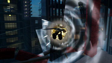 Roblox Worldbreaker An Avatar With A Giant Sword On Back Smashing Through A Building At Supersonic Speeds
