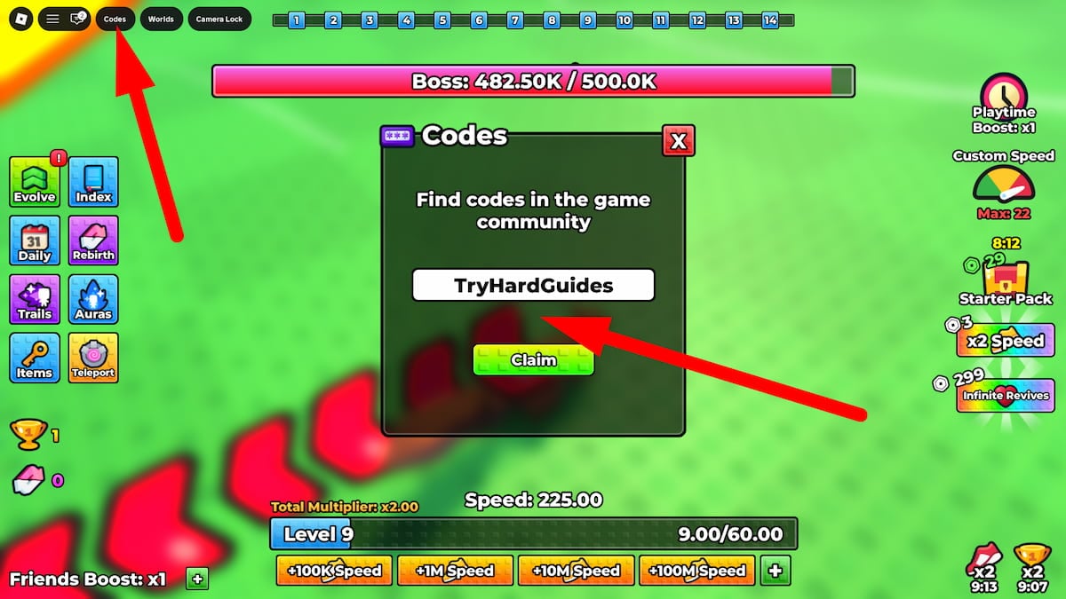 +1 Speed Evolve Codes [2x] (August 2026) - Try Hard Guides
