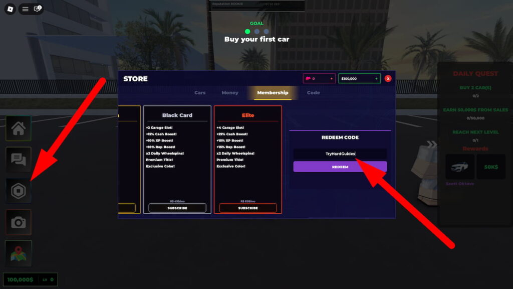 How To Redeem Codes In Car For Sale Roblox