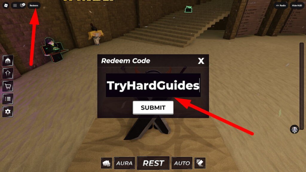 How To Redeem Codes In Re Aura Roblox