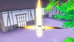 Roblox Anime Souls An Avatar Summoning A Light Cross Attack Near A Building