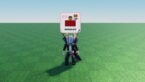 Roblox Build A Soccer Squad Avatar Wearing Silver Helmet Black Clothes Two Giant Swords On Back Standing On Green Pitch With A Roblo Ronaldo Card Above Head