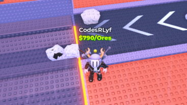Roblox Build An Ore Crusher Avatar Wearing Silver Helmet Black Clothes Two Giant Swords On Back Standing Near Conveyor Belt As Ore Falls Into A Crusher