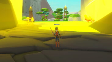 Roblox Giant Simulator Reborn Avatar Wearing Brown Armor Holding Sword Inside A Cave Mouth As Sunlight Streams From Behind Showing Forest