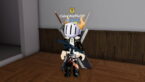 Roblox Tactical Swat Simulator Avatar Wearing Silver Helmet Black Clothes Two Giant Swords On Back With A Pistol On Hip And A Assault Rifle Strapped To Chest