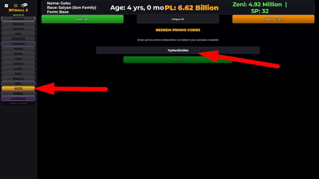 How To Redeem Codes In BitBall Z Roblox
