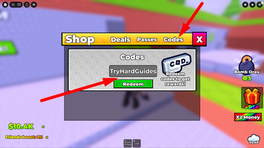 How To Redeem Codes In Build An Ore Crusher Roblox