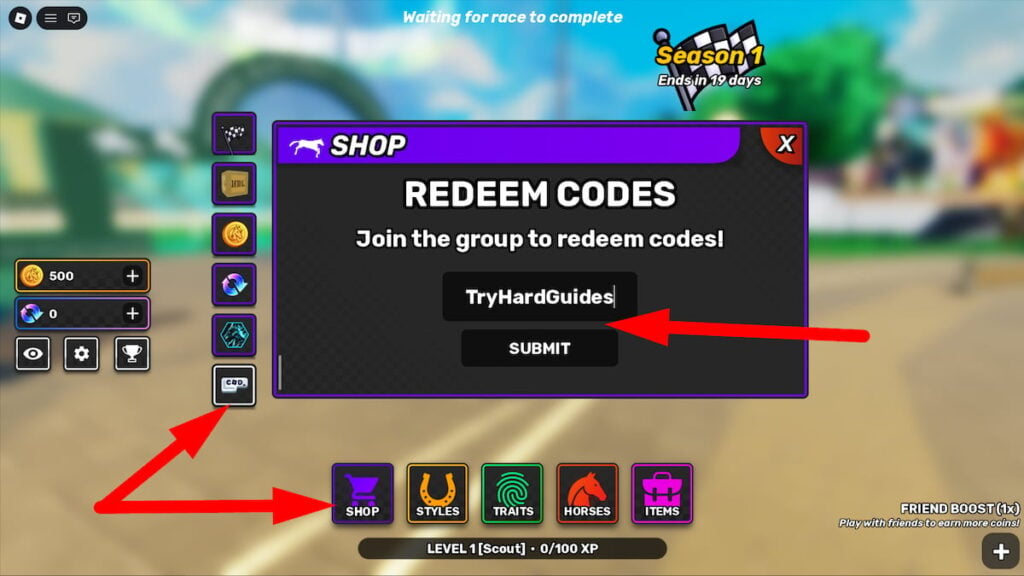 How To Redeem Codes In Horse Racing Legends Roblox