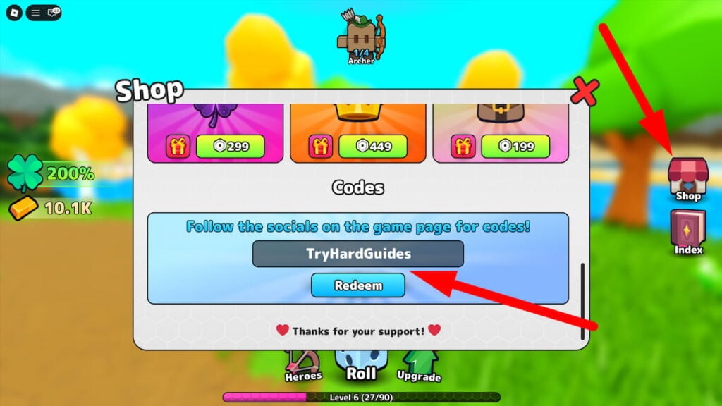 How To Redeem Codes In RNG Heroes Roblox