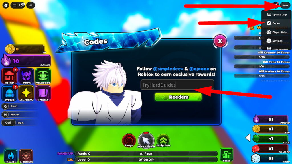 How To Redeem Codes In Roblox. Anime Astral Simulator