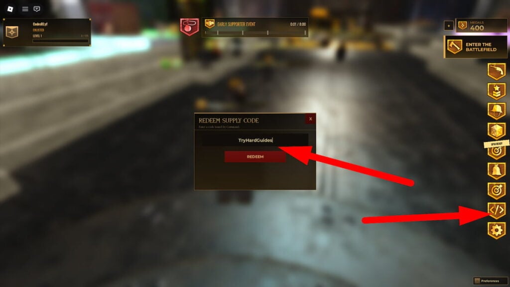How To Redeem Codes In Trench WW1 Roblox