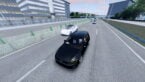 Roblox Ghost Driver Avatar Wearing Helmet Driving Black Car Down Motorway Near White Car
