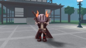 Roblox Heal Your Injuries Avatar Wearing Silver Helmet Black Clothes Two Giant Swords On Back Two Bones Replacing Arms From Sockets