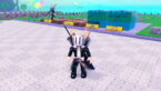Roblox Unbox Asmr Avatar Wearing Silver Helmet Black Clothes Two Giant Swords On Back Standing Before Two Chocolate Keyboards And Tw Blue Square Needos As A Clone Walks On Chocolate Keyboard