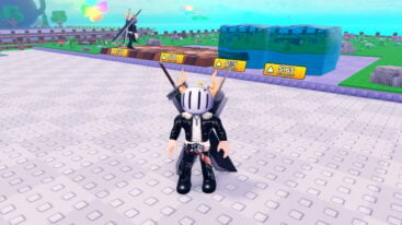 Roblox Unbox Asmr Avatar Wearing Silver Helmet Black Clothes Two Giant Swords On Back Standing Before Two Chocolate Keyboards And Tw Blue Square Needos As A Clone Walks On Chocolate Keyboard