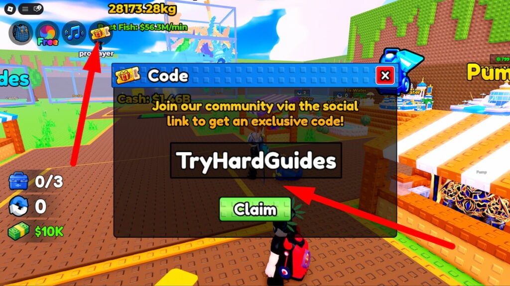 How To Redeem Codes In 1 Drain Water Per Click Roblox