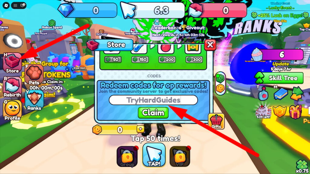 How To Redeem Codes In Gem Tappers X Roblox