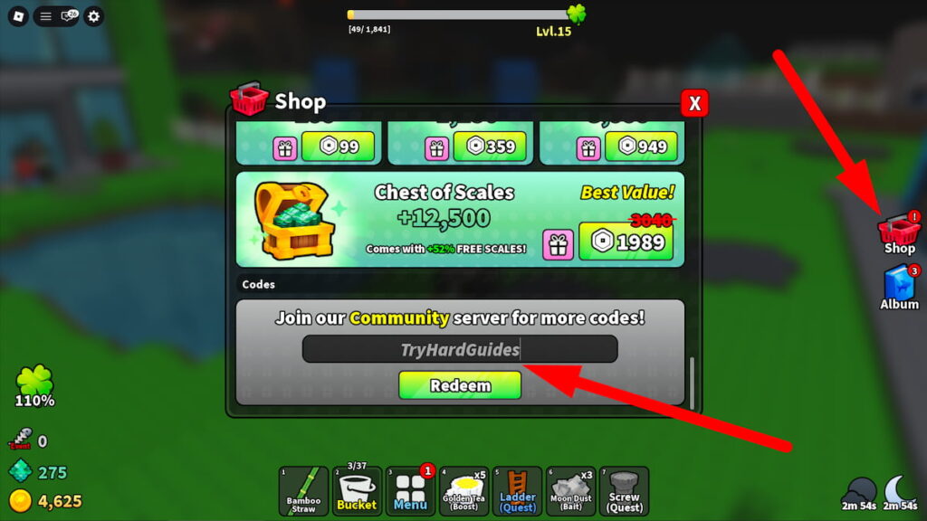How To Redeem Codes In Lake Sipping Roblox