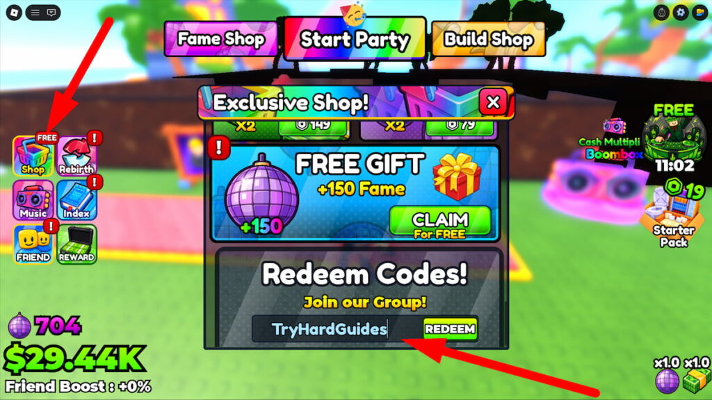 How To Redeem Codes In Make A Party Roblox