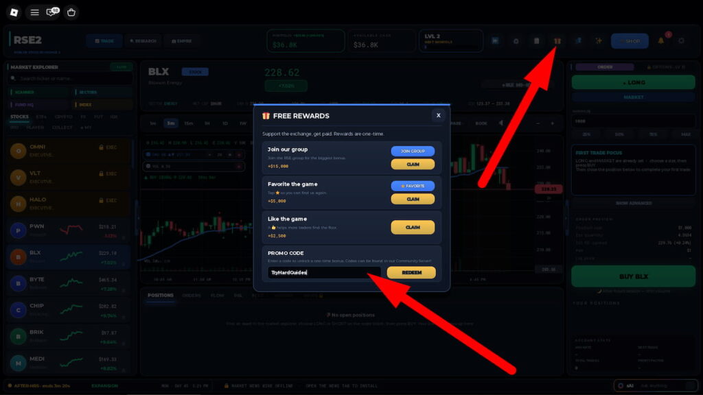 How To Redeem Codes In Stock Exchange 2 Roblox
