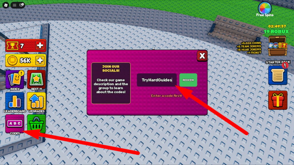 How To Redeem Codes In Win A World Championship Roblox