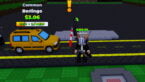 Roblox My Toll Farm Avatar Wearing Silver Helmet Black Clothes Two Giant Swords On Back Standing Before Toll Booth And A Yellow Car