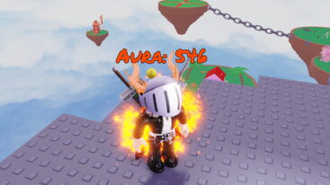 Roblox Phonk Slap Avatar Wearing Silver Helmet Black Clothes Two Giant Swords On Back While Flames Surround Him As Floating Islands Float In The Background With Chains
